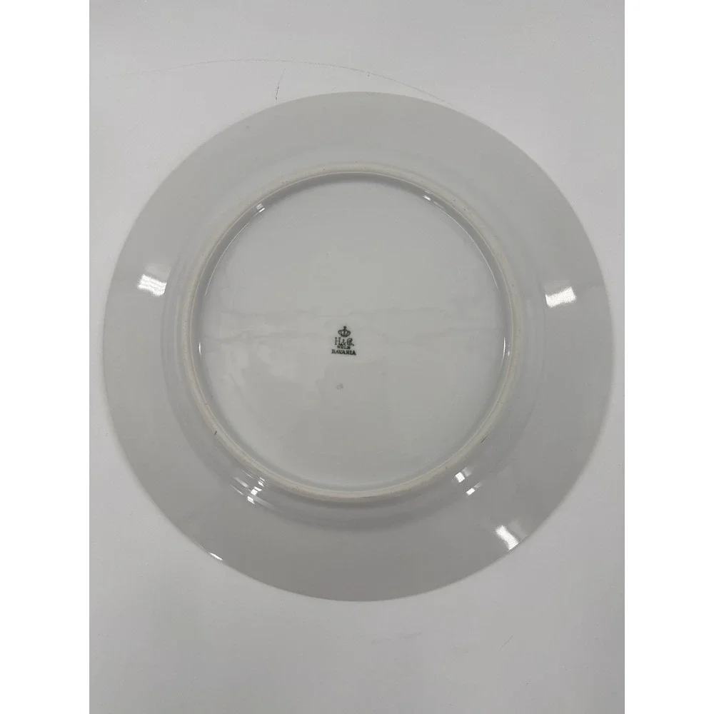 Heinrich & Co Dinner Plates 9.75in White Gold Selb Bavaria Fine China HC9‎